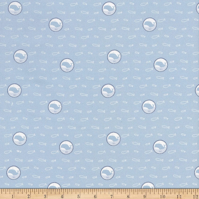 All Aboard Fish and Whale Nursery Springs Creative Cotton Fabric