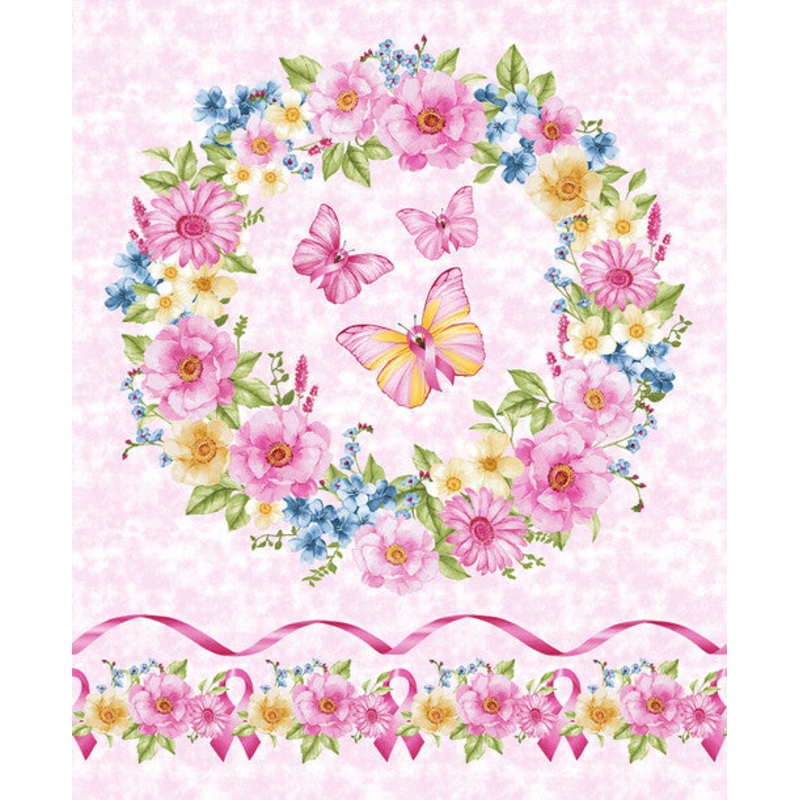 A Pink Celebration Panel 36" Pink Lilac Bee Designs Studio E Cotton Fabric