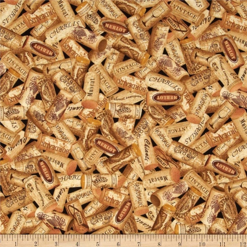 Wine Corks Timeless Treasures Cotton Fabric