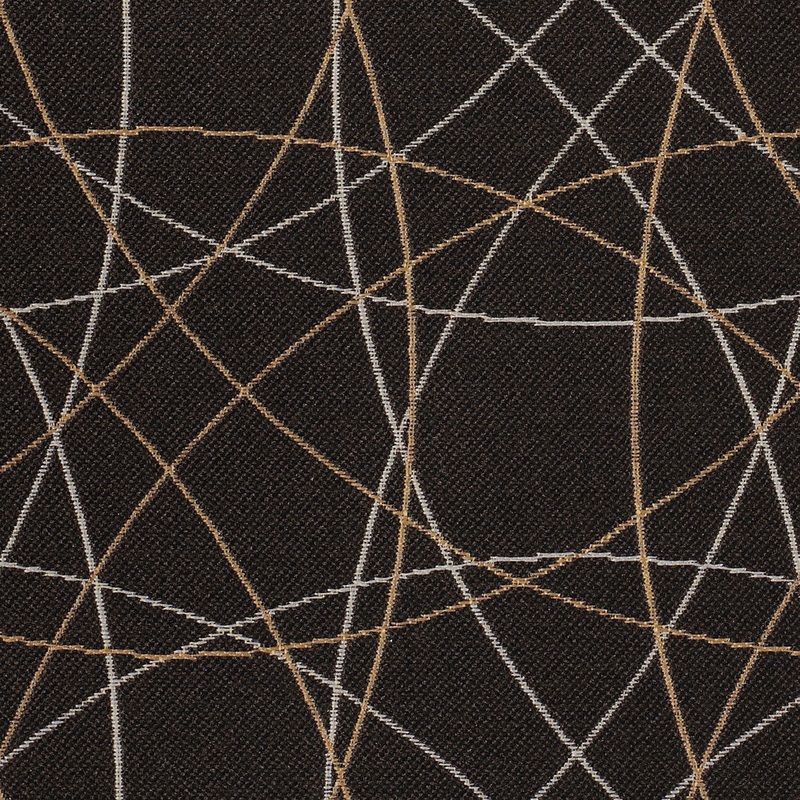 Free Orbit Abstract Design Black Upholstery Fabric