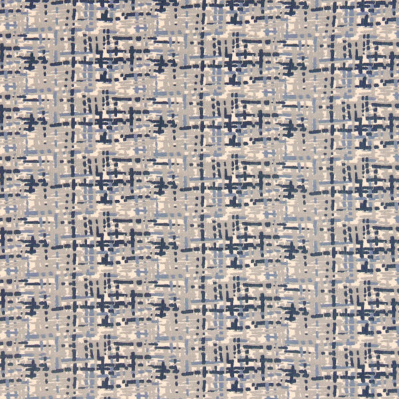 Remnant of Robert Allen Abstract Plaid Cobalt Upholstery Fabric
