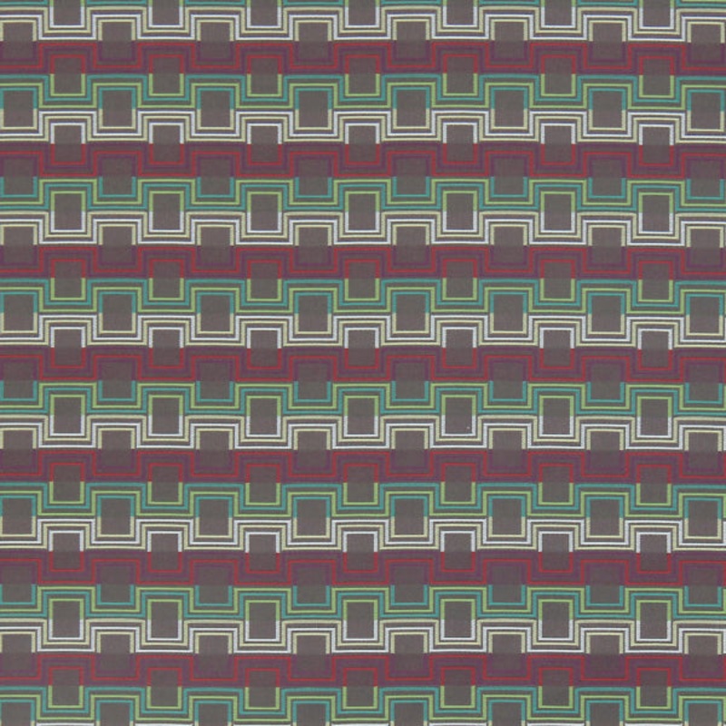 Remnant of Robert Allen Squared Up Clover Upholstery Fabric