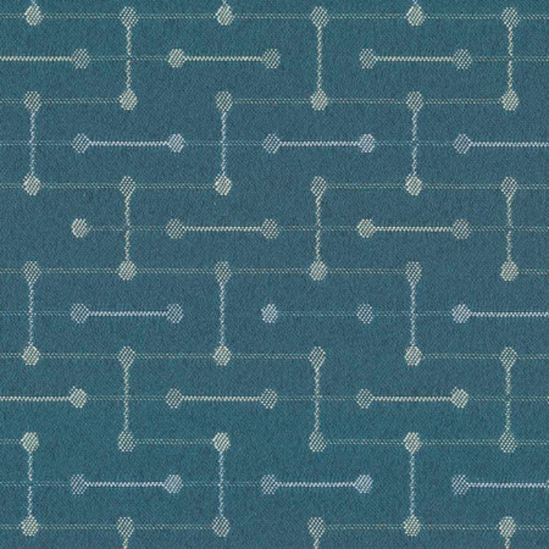 Jacks Frost Blue Maze Pattern Upholstery Fabric