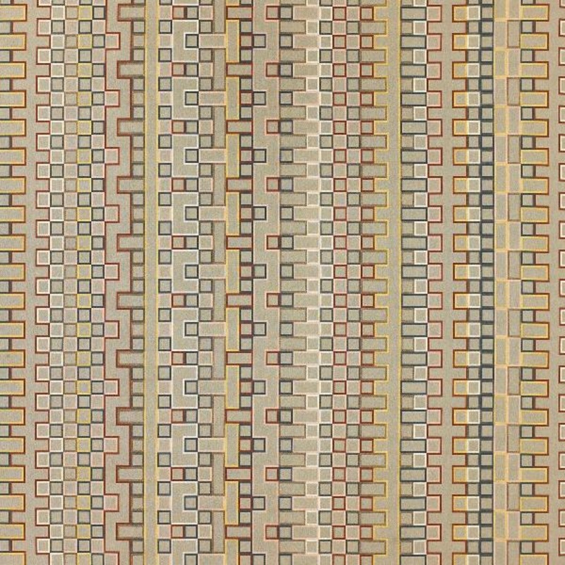 Momentum Borders Sparrow Gray Geometric Upholstery Fabric