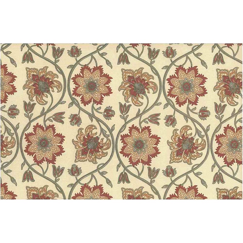 Ellora Print Mineral Red Taupe Laura Kiran Fabric