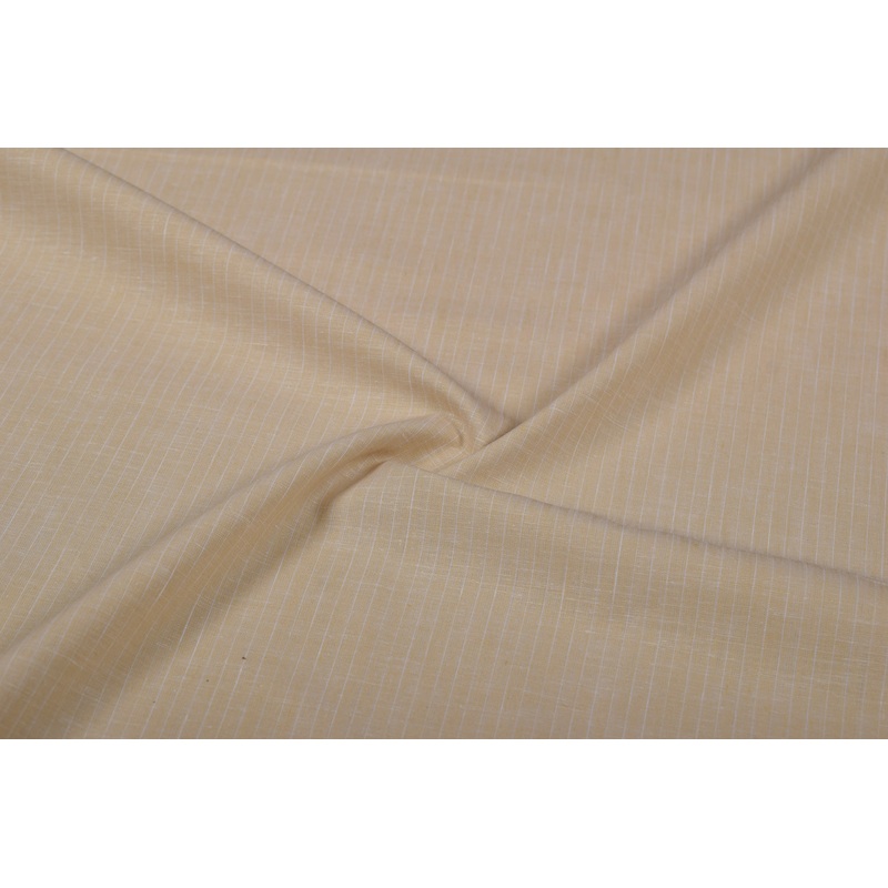 Beige Stripes Cotton Linen Yarn Dyed  Fabric