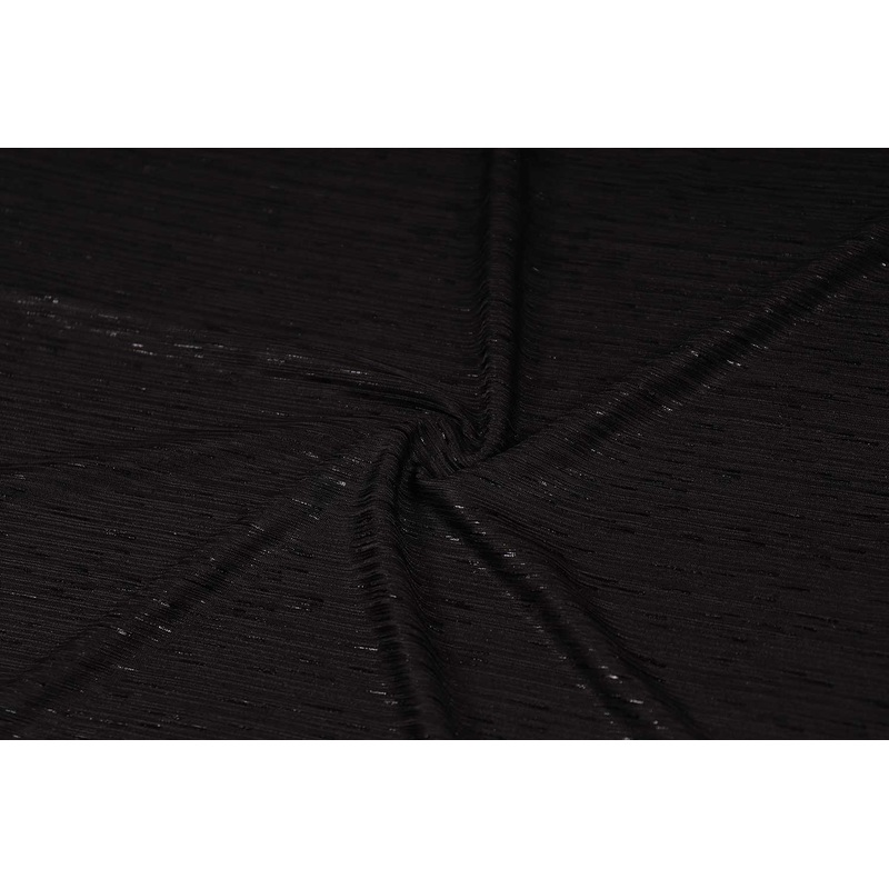 Black Plain Lurex Spandex Knit Fabric