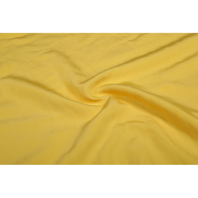 Yellow Plain Viscose Blend Twill Fabric
