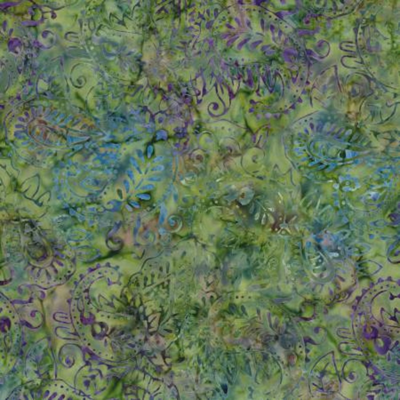 Mystic Vineyard 22276-764 Green/Purple Paisley Batik