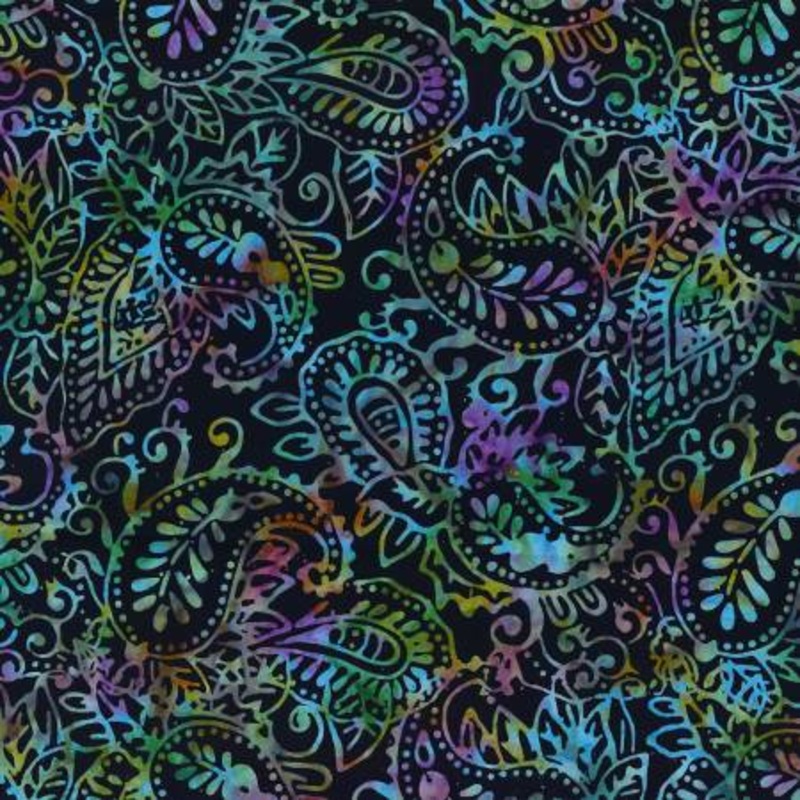 Mystic Vineyard 22276-974 Black Paisley Batik