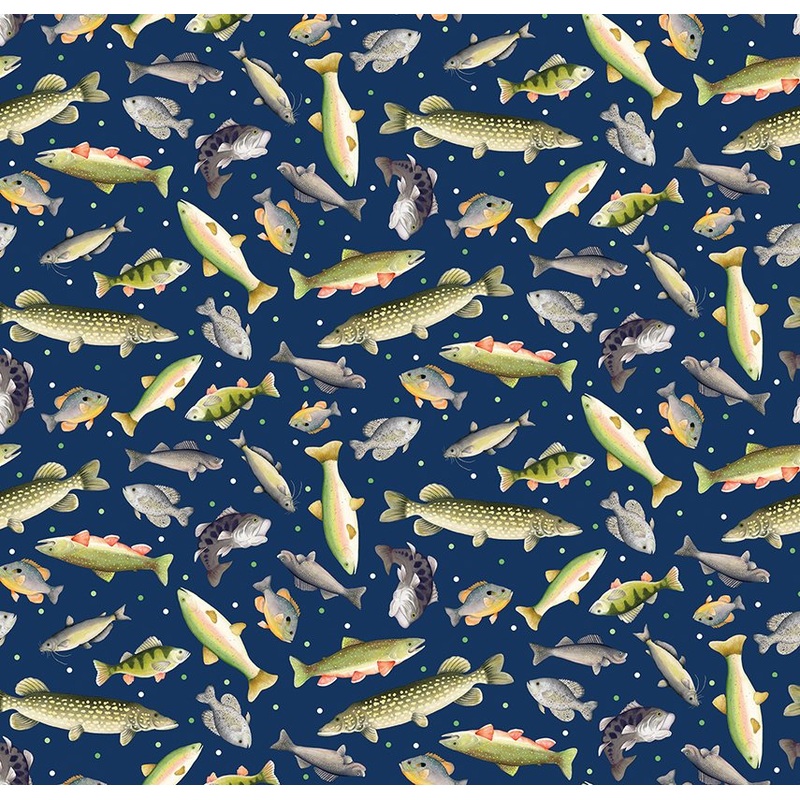 Sail Away Gone Fishing Navy 14444-56B