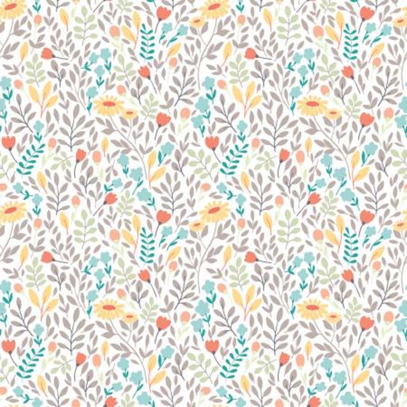 Sunshine and Sweet Tea C14323R-WHITE Summer Floral White