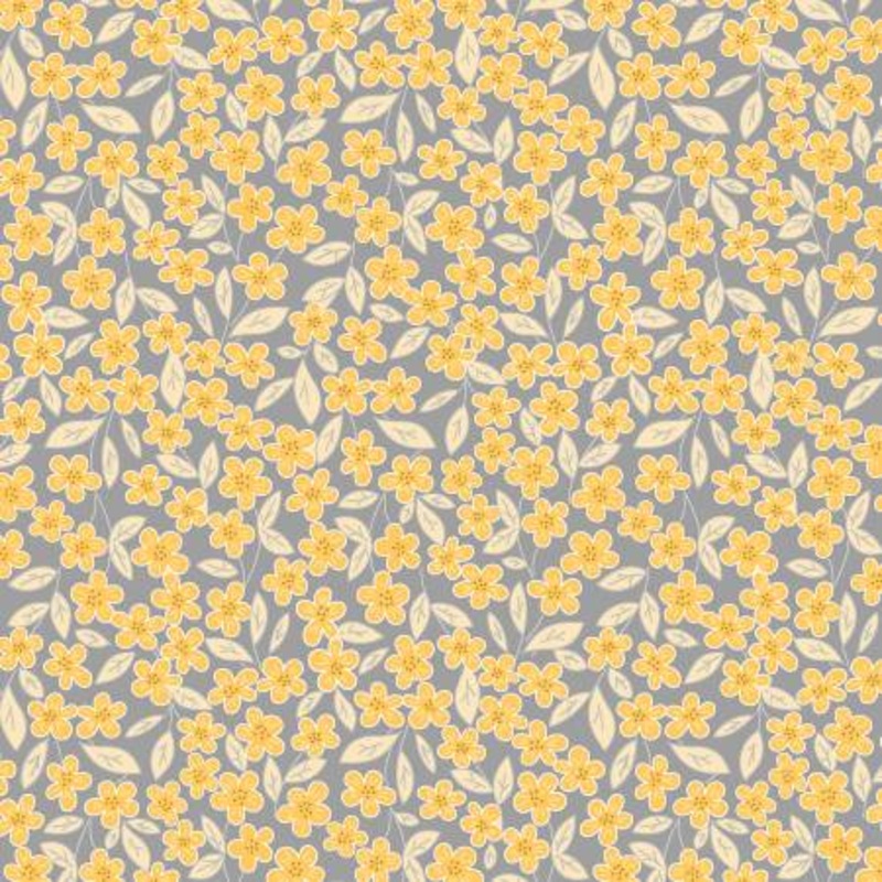 Birds and Bees Gray Flowers R190744D-GRAY