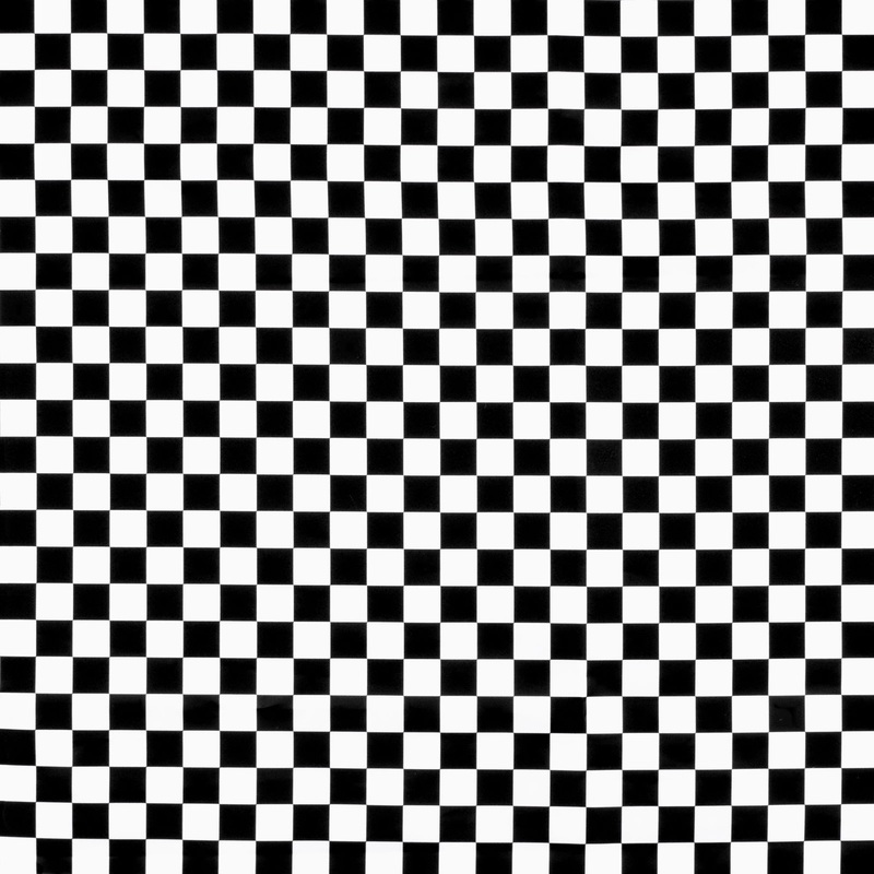 White/Black Checker Matte Satin Fabric