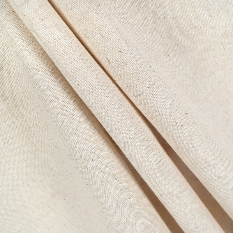 5.9 Oz Oatmeal Poly Cotton Linen Fabric