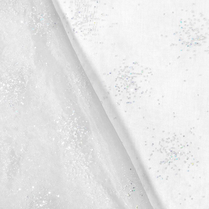 White Sparkle Organza Fabric