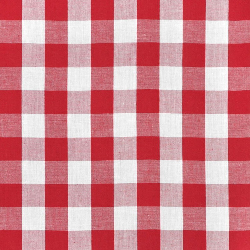 1" Red Gingham Fabric