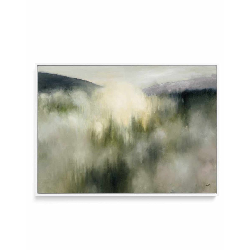 Valley Clouds Neutral | Framed Canvas Art Print