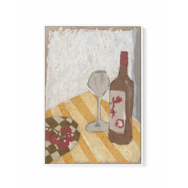 Tomatoes and Wine | Framed Canvas Art Print