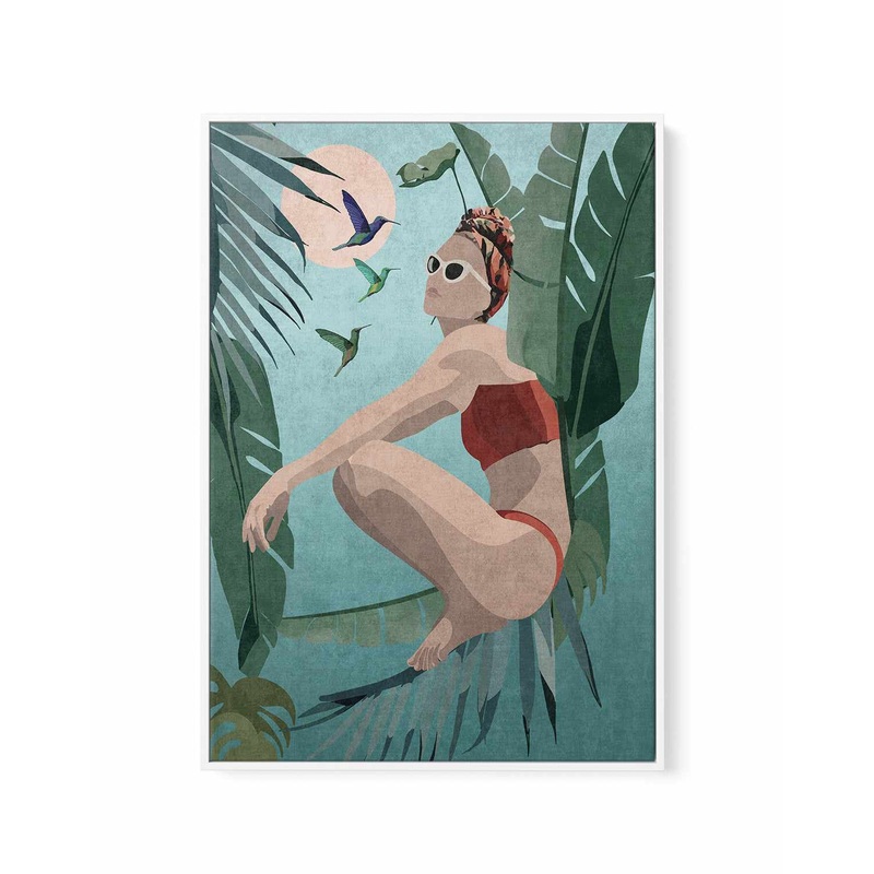 Tropical Blue By Emel Tunabylu | Framed Canvas Art Print