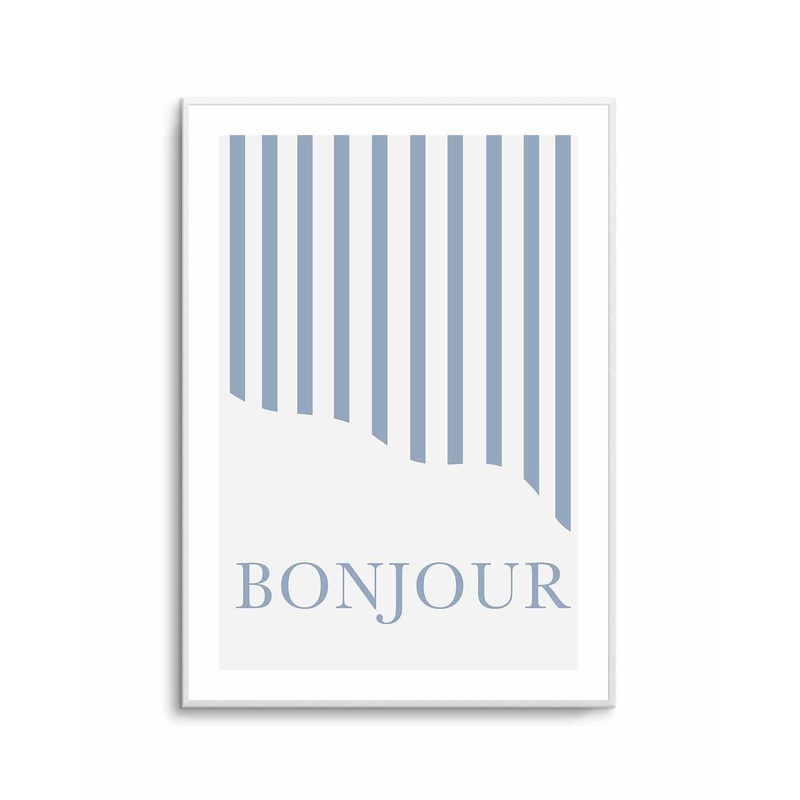 Bonjour Stripes By Grace Digital Art | Art Print