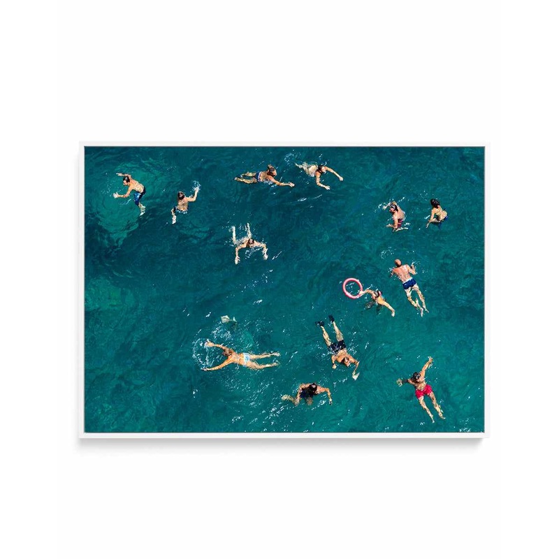 Blue Water Swim By Carlo Tonti | Framed Canvas Art Print
