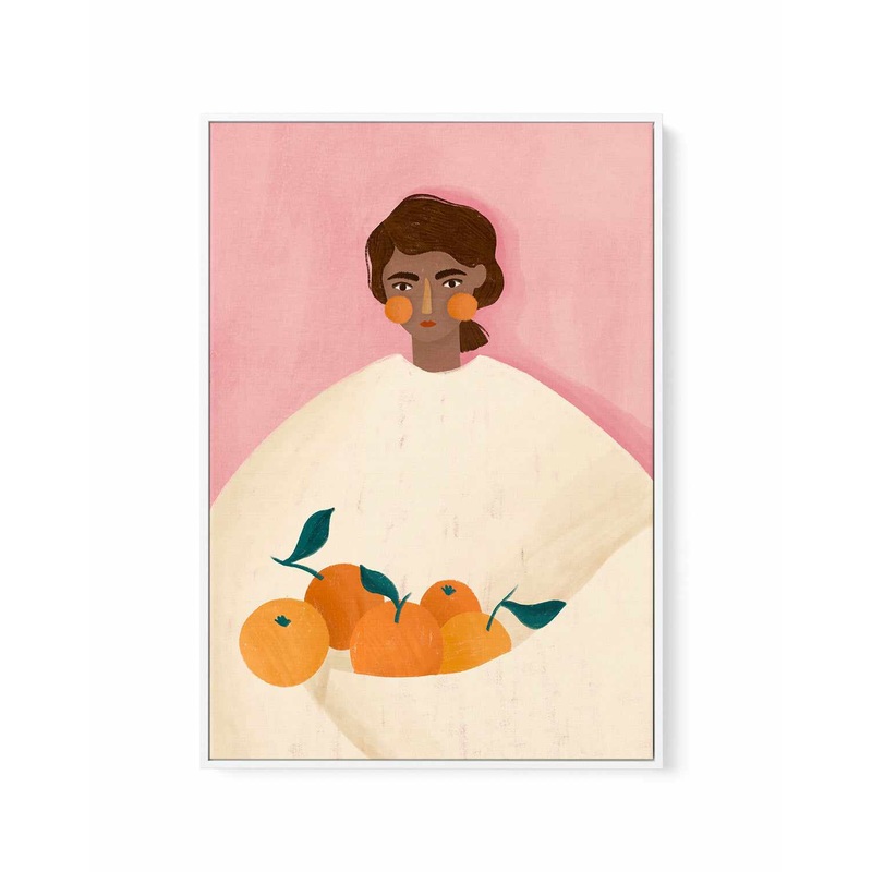 The Woman With the Oranges By Bea Muller | Framed Canvas Art Print
