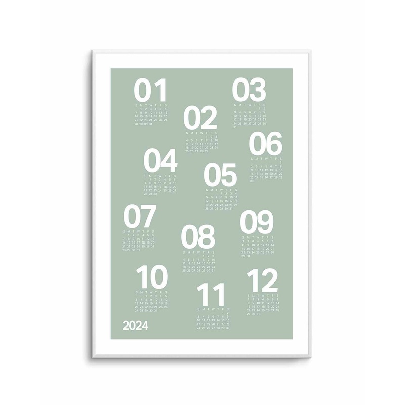 2024 Sage Green Scatter Calendar | Art Print