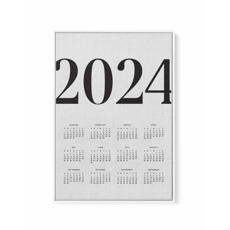 2024 Vogue Calendar in Linen | Framed Canvas Art Print