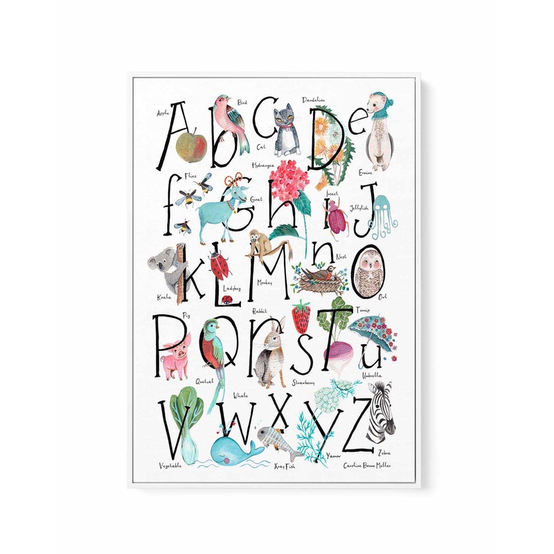 ABC Illustration by Caroline Bonne Muller | Framed Canvas Art Print
