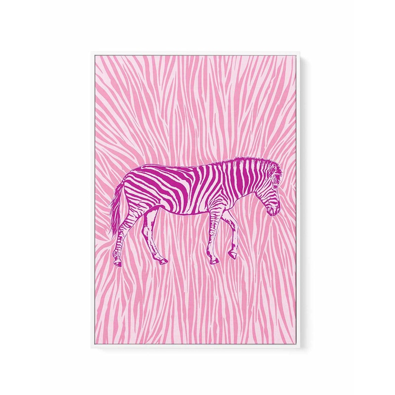 African Zebra Striking Camouflage by Carlo Kaminski | Framed Canvas Art Print