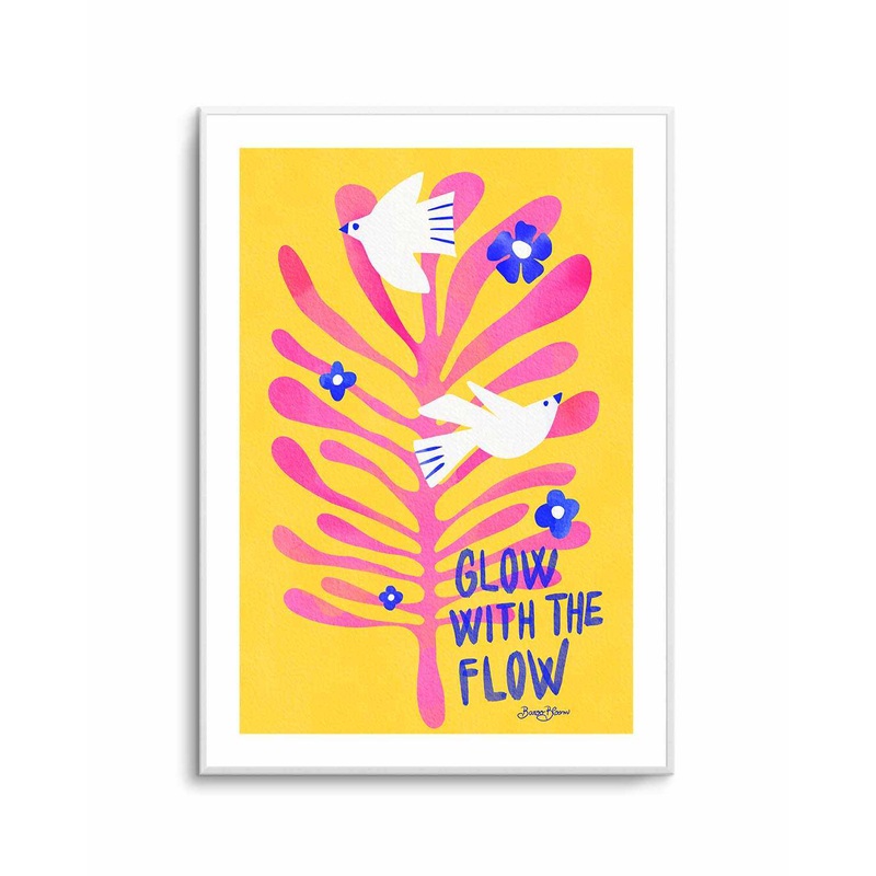 Birds - Glow with the Flow pink by Baroo Bloom | Art Print