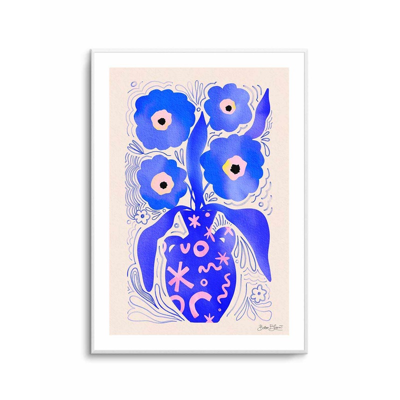 Blue Flowers Matisse Homage by Baroo Bloom | Art Print