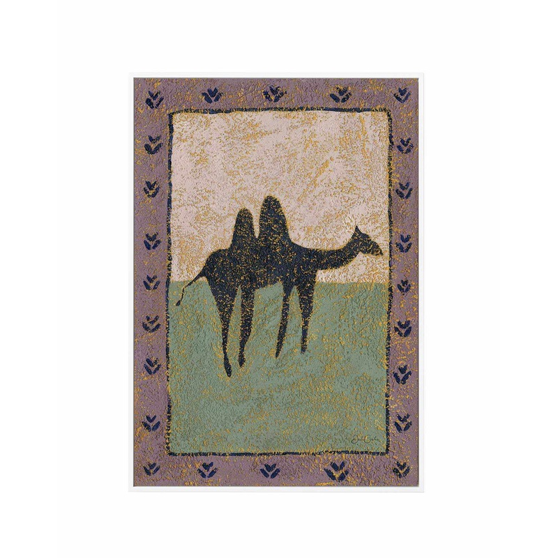 Camel In Lavender by Julie Celina | Framed Canvas Art Print