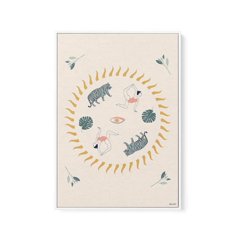 Vyaghrasana by Amanda Leon | Framed Canvas Art Print