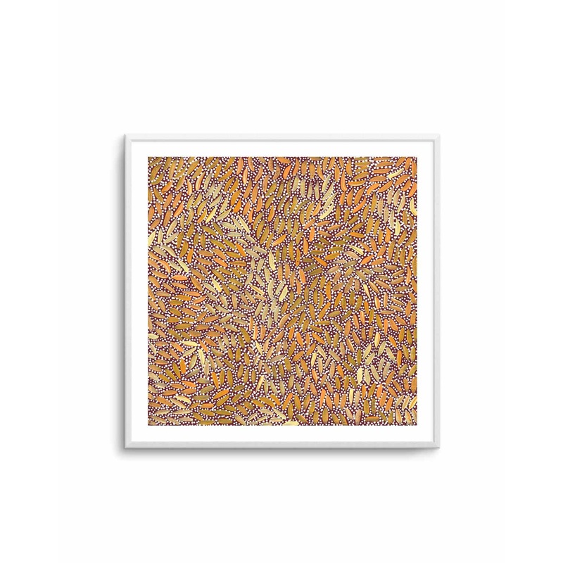 Water Dreaming I in Ochre by Chantelle Nampijinpa Robertson | Art Print