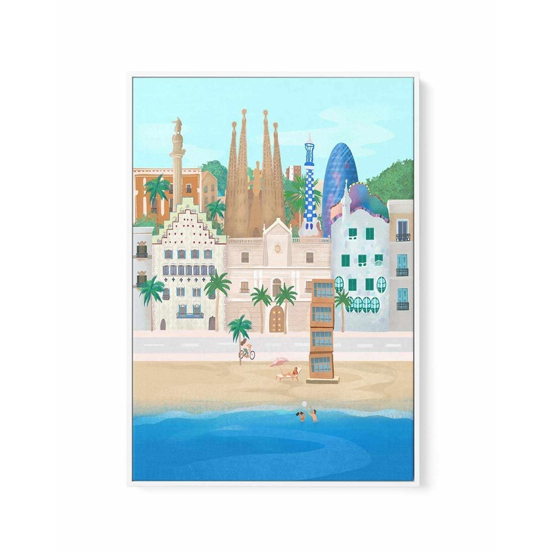 Barcelona By Petra Lizde | Framed Canvas Art Print