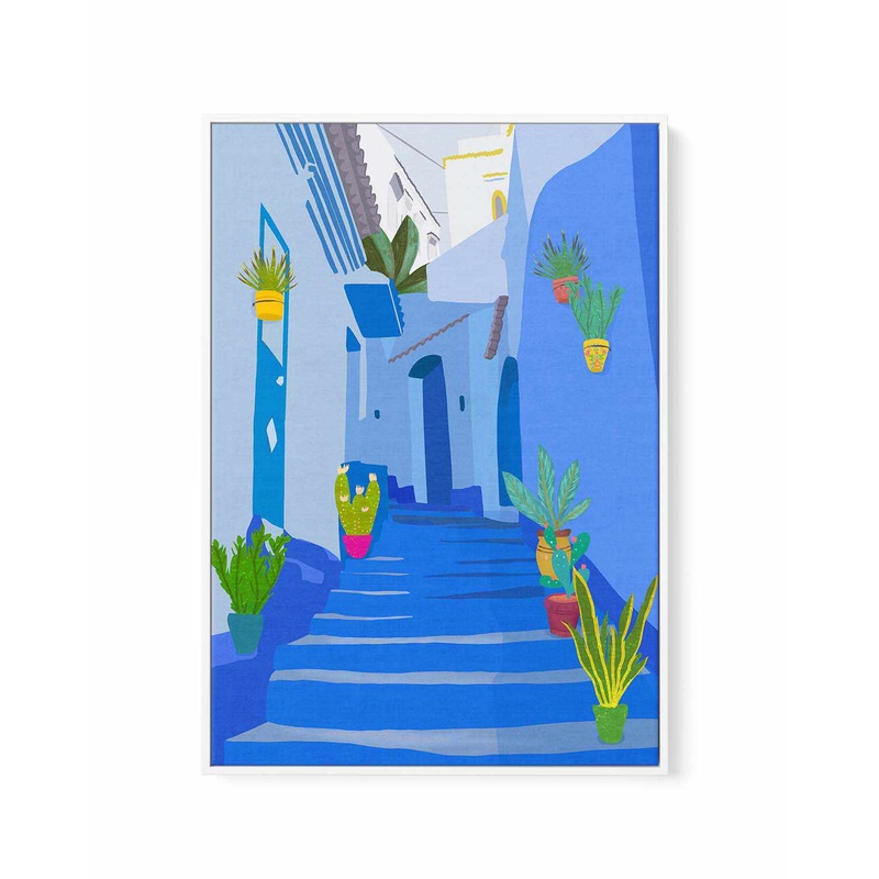 Blue City By Petra Lizde | Framed Canvas Art Print