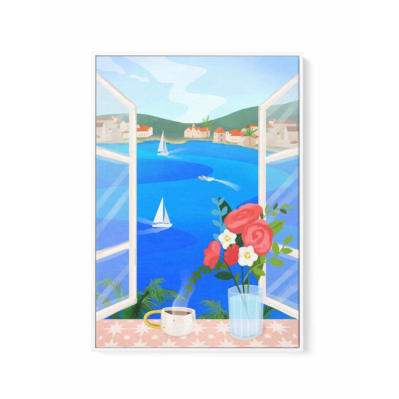 Window View By Petra Lizde | Framed Canvas Art Print