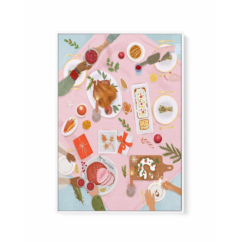 Xmas Brunch By Petra Lizde | Framed Canvas Art Print
