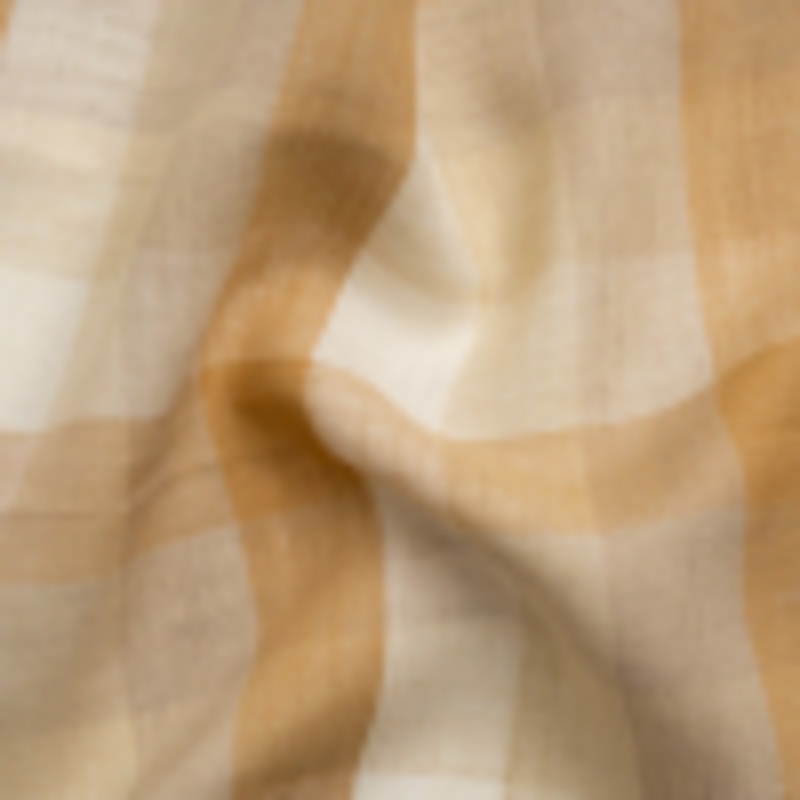 Beige and Cream Checkered Lightweight Linen Woven