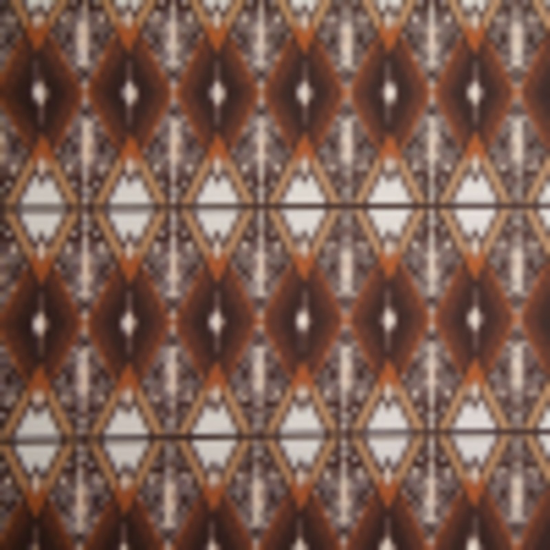 Brown/Beige Geometric Cotton Twill
