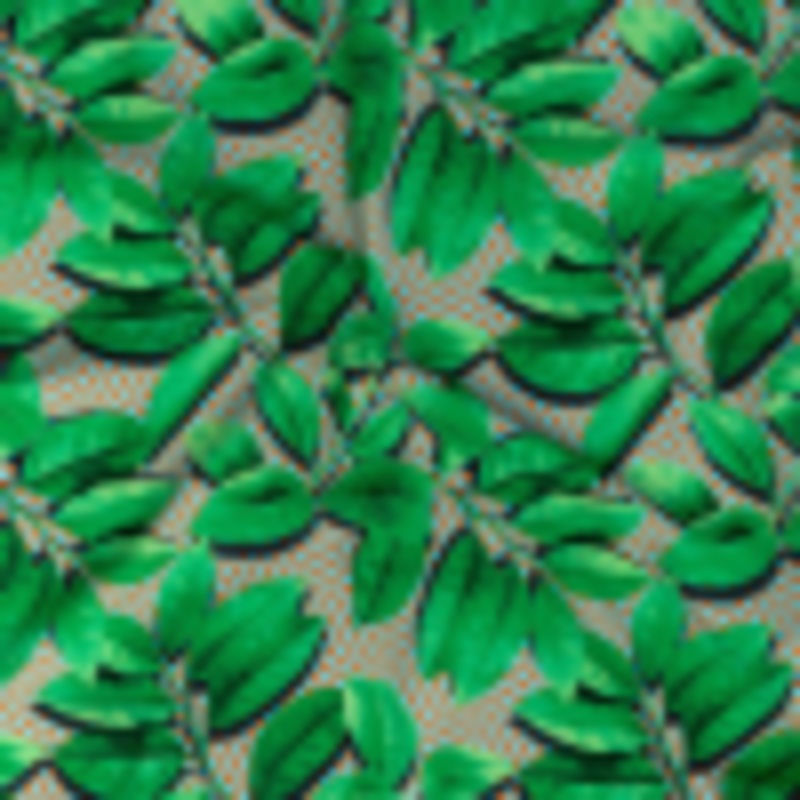Compression Swimwear Tricot, UV Protective with Aloe Vera Microcapsules - Green Leaves and Orange Geometric - Caye Collection