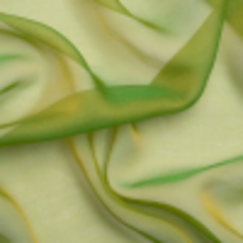 Chiffon-Like Silk Voile - Gold and Kelly Green Iridescent - Adelaide Collection