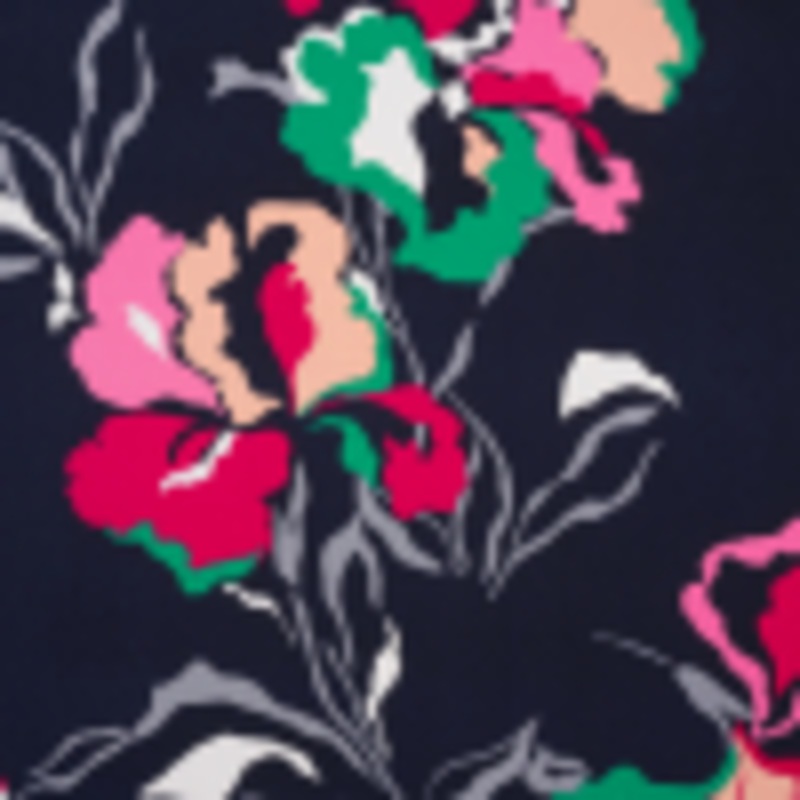 Stretch Polyester Tricot - Navy, Magenta and Green Floral - Designer Deadstock