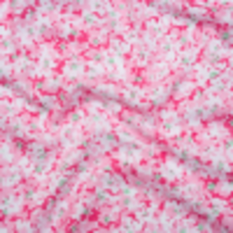Cotton and Viscose Jersey Print - Pink, Mint and White Allover Floral - Deadstock