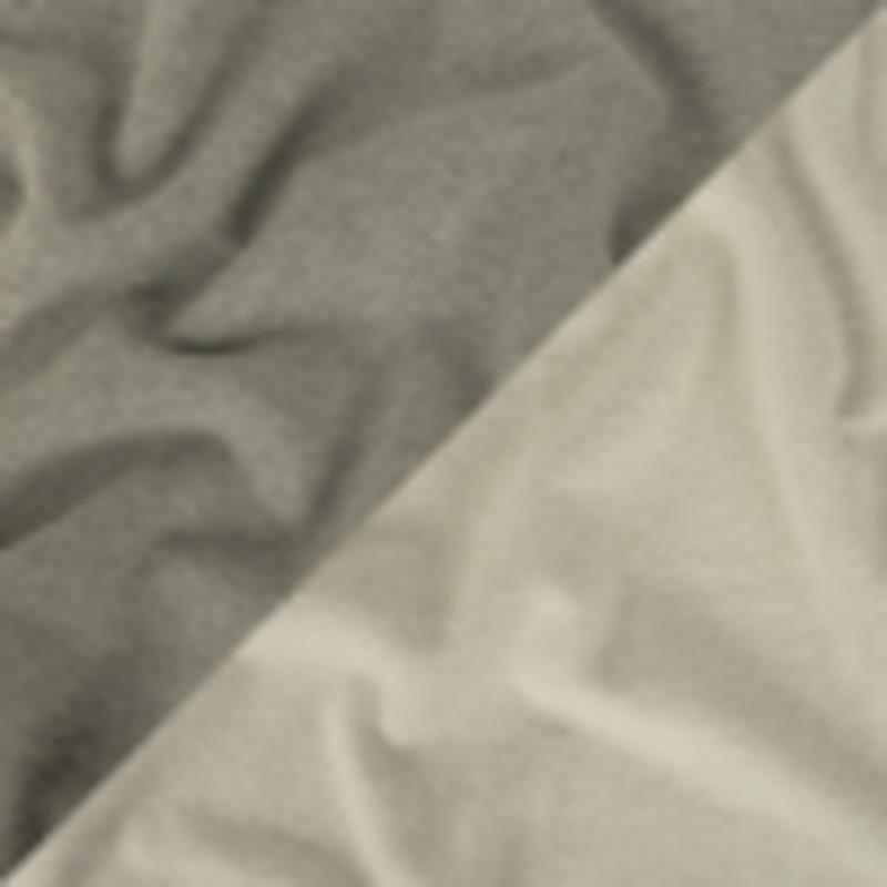 Cotton Fleece Backed Jersey - Heathered Gray and Ivory - Leida Collection