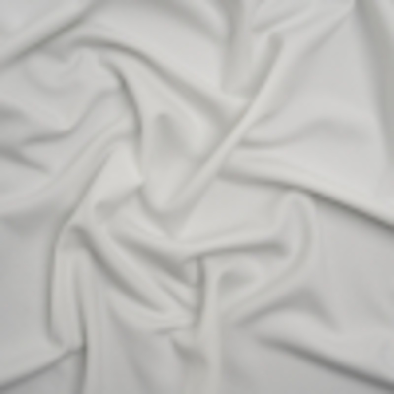 Stretch Polyester Crepe Double Knit - White - Designer Deadstock