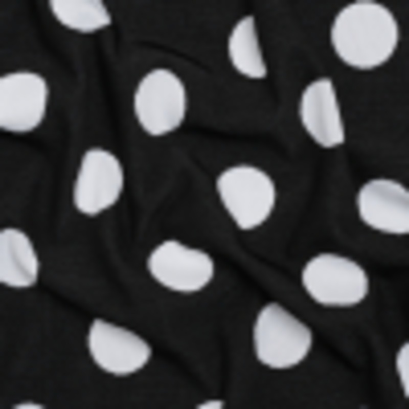 Stretch Knit Jacquard by Mara Hoffman - Black and White Polka Dots - Designer Deadstock