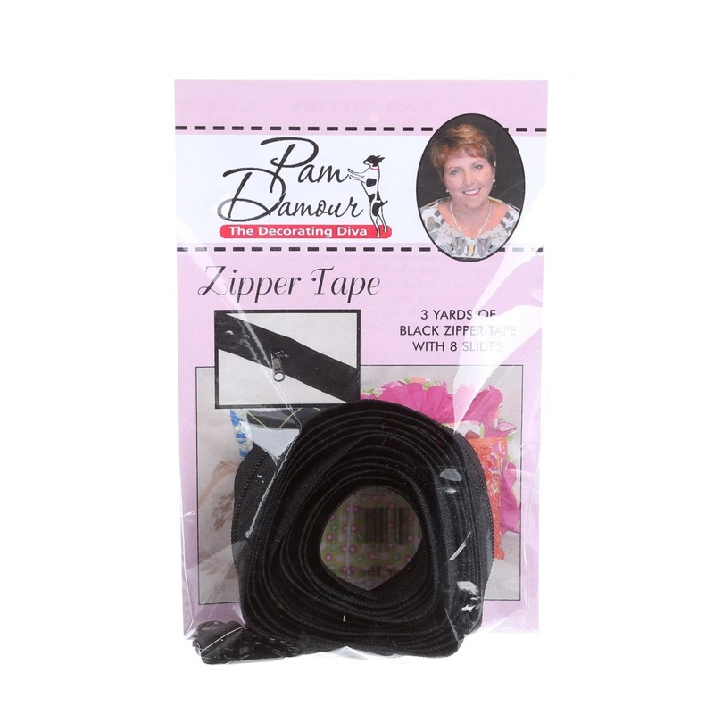 3 yards of Reversible Coil Zipper Tape with 8 Slides Black # ENR-K - Special Order